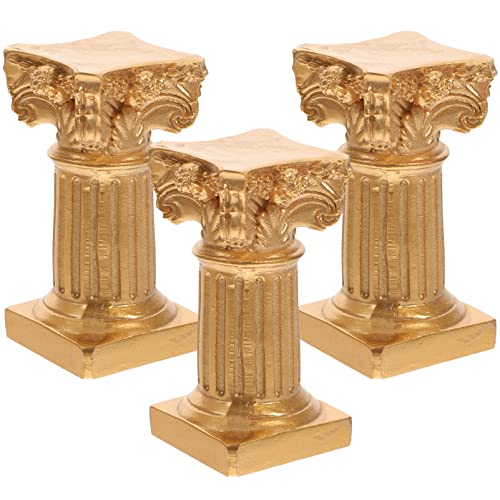 Mipcase Mini Römische Säulenfiguren 3 Stück Goldene Griechische Säulen Statue Kerzenhalter Für Hochzeitstisch Puppenhaus Ornamente Bonsai Mikrolandschaft 15. 5X8. 5X8. 5Cm von Mipcase