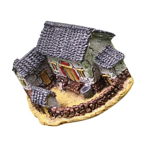 Mipcase Modell eines Reetdachhauses winzige Häuser Miniaturhaus Gartenhäuser kleines Mini -Häuser Miniaturhäuser zum Basteln Minifiguren kleine Häuser zum Basteln Mini-Dinge Harz von Mipcase