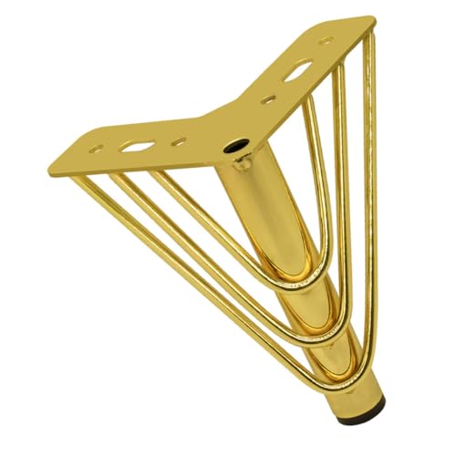 Mipcase Möbelbeine rutschfest runden modern Heringe Fuß Universal- Möbelsofabeine Couch füße Beine von Möbeln Stuhlbeine Metallbeine für Möbel Kommode Beine Möbelsofastütze Eisen Golden von Mipcase