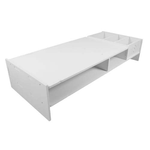 Mipcase Multifunktionales Lagerregal Schreibtisch Tv-ständererhöhung Verstellbarer Laptop-Riser Desktop-Regal-Organizer Schreibtisch-Organizer Für Das Heimbüro Laptop-Regal Plastik Weiß von Mipcase