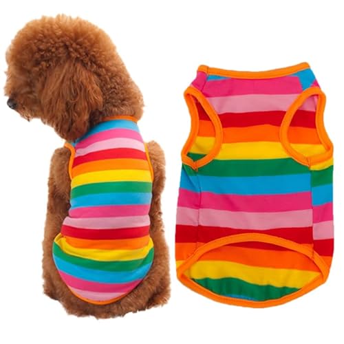 Mipcase Stilvolle Hundeweste für kleine Hunde, Jersey, Sommerweste, Outdoor-Aktivitäten, Größe XS, bezauberndes Regenbogenstreifen-Design Mipcase Stilvolle Hundeweste für kleine Hunde, Jersey, Sommerweste, Outdoor-Aktivitäten, Größe XS, bezauberndes Regenbogenstreifen-Design von Mipcase