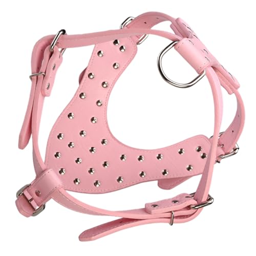 Mipcase Tierhalle Haustierpaplergurt zum Gehen Welpenversorgung Welpengurt für das Gehen Hundegeschirr mit Stacheln Praktische Hundegeschirrweste Hundezubehör Pu Rosa von Mipcase