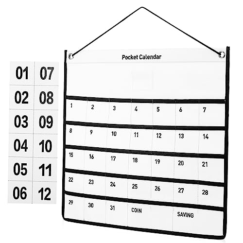 Mipcase Wandhängender Kalender Aufbewahrungstasche aus Weißem Vliesstoff Monats Kalender Tasche mit Vielseitiger Nutzung für Büro Zuhause Klassenzimmer Platzsparender Organizer für Stifte Mipcase Wandhängender Kalender Aufbewahrungstasche aus Weißem Vliesstoff Monats Kalender Tasche mit Vielseitiger Nutzung für Büro Zuhause Klassenzimmer Platzsparender Organizer für Stifte von Mipcase