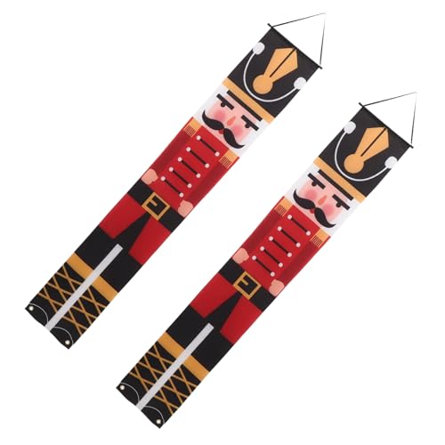 Mipcase Weihnachtliches Türbanner Nutcracker Soldat aus Robustem Polyester Wetterfest für Innen und Außen Dekoratives Weihnachtsbanner zur Festlichen Tür und Wandgestaltung für Partys und von Mipcase