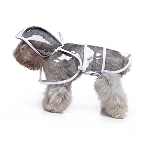 Mipcase Welpen-Outfits Regenbekleidung Für Haustiere Reflektierende Jacke Hunderegenmantel Für Große Hunde Großer Hunderegenmantel Regenponcho Für Welpen Mit Kapuze Weiß Hundekleidung von Mipcase