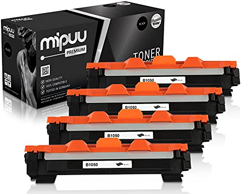 Mipuu 4 Toner kompatibel zu Brother TN-1050 Schwarz für HL-1110 HL-1112 HL-1210 HL-1210w HL-1212w DCP-1610w DCP-1612w DCP-1512 DCP-1510 MFC-1810 MFC-1810w MFC-1910w von Mipuu