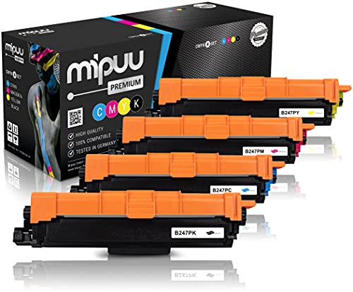 Mipuu 4 Toner kompatibel zu Brother TN-247 Schwarz Cyan Magenta Gelb für DCP-L3550cdw DCP-L3510cdw HL-L3210cw HL-L3230cdw MFC-L3750cdw MCF-L3770cdw von Mipuu