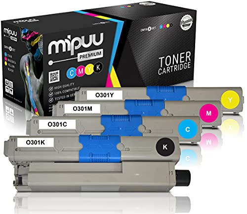 Mipuu 4 Toner kompatibel zu Oki C301 C301dn C321 C321dn MC332 MC332dn MC342 MC342dn MC342dnw (Schwarz, Cyan, Magenta, Gelb) Set Multipack von Mipuu