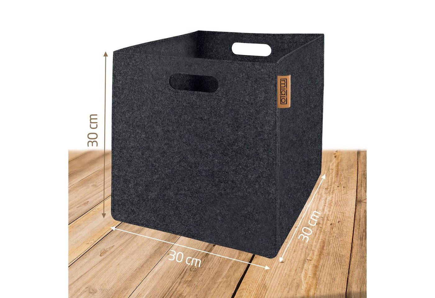 Miqio Aufbewahrungsbox 2 er Set Filzbox 2 Aufbewahrungskörbe 30 x 30 x 30 cm (2 St), Schadstoffgeprüft. Ökotex zertifiziert. von Miqio