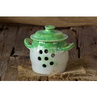 Keramiktopf Mit Henkeln, Knoblauchtopf, Handarbeit Keramiktopf Mit Henkeln, Knoblauchtopf, Handarbeit von MiraArtPottery