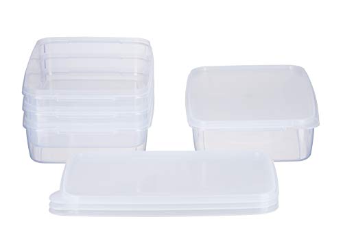 MiraHome Gefrierdosen 4x2L rechteckig durchsichtig – Vorratsdosen mit Deckel luftdicht – Transparente Frischhaltedosen – Aufbewahrungsbox Küche für Mealprep & Organisation – Austrian Quality von MiraHome