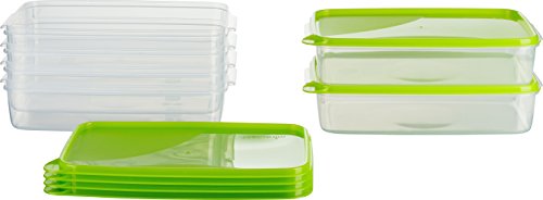 MiraHome Gefrierdosen 6x2L rechteckig grün – Vorratsdosen mit Deckel luftdicht – Transparente Frischhaltedosen mit Deckel – Aufbewahrungsbox Küche für Mealprep & Organisation – Austrian Quality von MiraHome