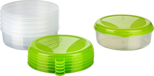 MiraHome Vorratsdosen Set 6x1,5L rund grün – Perfekt zur Aufbewahrung & Organisation für Lebensmittel – Vorratsdosen mit Deckel Luftdicht – Gefrierdosen für Mealprep & Küche – Austrian Quality von MiraHome