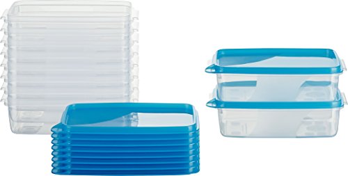 MiraHome Gefrierdosen 10x0,5L rechteckig blau – Vorratsdosen mit Deckel luftdicht – Transparente Frischhaltedosen mit Deckel – Aufbewahrungsbox Küche für Mealprep & Organisation – Austrian Quality von MiraHome