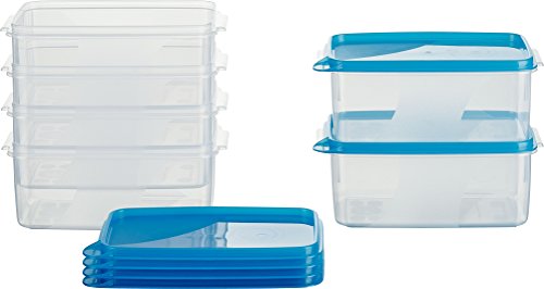 MiraHome Gefrierdosen 6x0,75L rechteckig blau – Vorratsdosen mit Deckel luftdicht – Transparente Frischhaltedosen mit Deckel – Aufbewahrungsbox Küche für Mealprep & Organisation – Austrian Quality von MiraHome