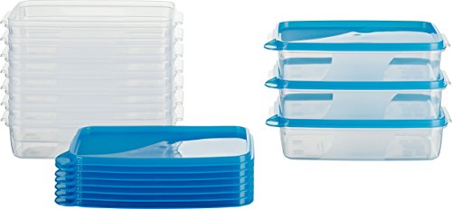 MiraHome Gefrierdosen 10x0,75L rechteckig blau – Vorratsdosen mit Deckel luftdicht – Transparente Frischhaltedosen mit Deckel – Aufbewahrungsbox Küche für Mealprep & Organisation – Austrian Quality von MiraHome