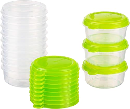 MiraHome Vorratsdosen Set 12x 0,125L rund grün – Perfekt zur Aufbewahrung & Organisation für Lebensmittel – Vorratsdosen mit Deckel Luftdicht – Gefrierdosen für Mealprep & Küche – Austrian Quality von MiraHome