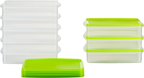 MiraHome Gefrierdosen 8x1L rechteckig Grün – Vorratsdosen mit Deckel luftdicht – Transparente Frischhaltedosen mit Deckel – Aufbewahrungsbox Küche für Mealprep & Organisation – Austrian Quality von MiraHome