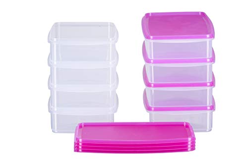 MiraHome Gefrierdosen 8x1L Rosa – Vorratsdosen mit Deckel luftdicht – Transparente Frischhaltedosen mit Deckel – Aufbewahrungsbox Küche für Mealprep & Organisation – Austrian Quality von MiraHome