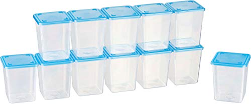 MiraHome Kigima Mini-Tiefkühldose Rechteckig 6,5x6,5x8 cm 0,25L (12 STK) Blau Durchsichtig von MiraHome