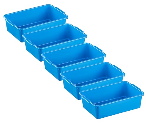 MiraHome Kunststoffwanne 5er Set 1,8L Blau – Universal einsetzbare Wanne aus BPA-freiem Kunststoff – Stapelbare Plastikwanne zur Aufbewahrung – Praktische Haushaltswanne – 25x16x7 cm von MiraHome