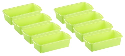 MiraHome Kunststoffwanne 8er Set 0,7L Grün – Universal einsetzbare Wanne aus BPA-freiem Kunststoff – Stapelbare Plastikwanne zur Aufbewahrung – Praktische Haushaltswanne – 20x10x5,5 cm von MiraHome
