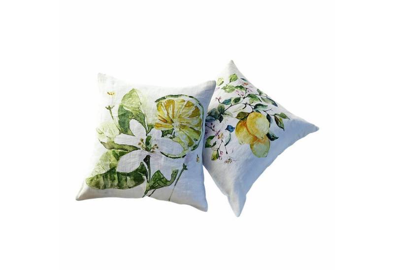 Mirabeau Kissenhülle Kissenhülle 2er Set Nelina weiß/gelb von Mirabeau