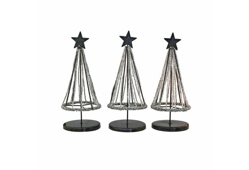 Mirabeau Weihnachtsfigur Deko-Baum 3er Set Zerelle antikschwarz/silber von Mirabeau