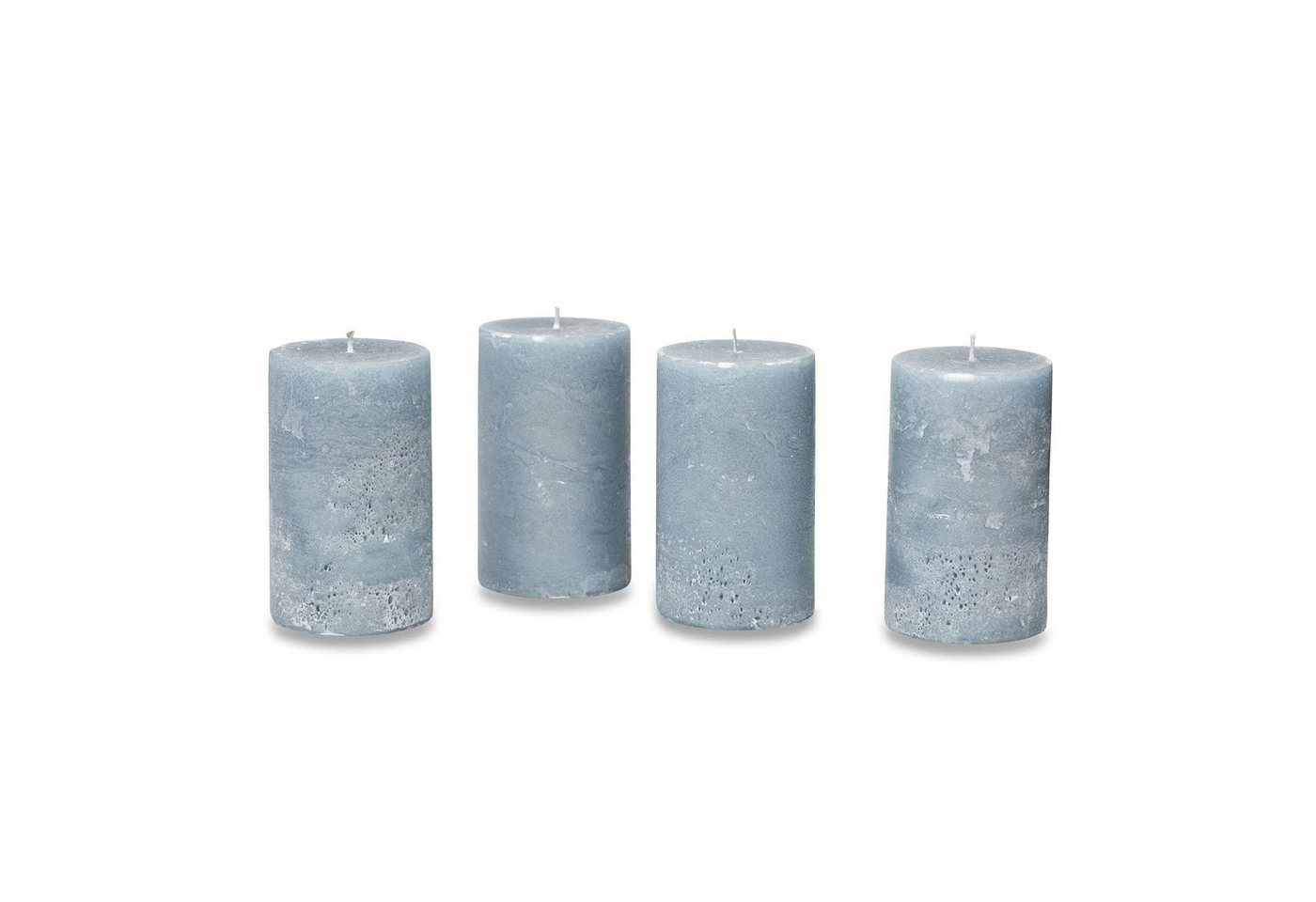 Mirabeau Stumpenkerze Kerze 4er Set Braga graublau von Mirabeau