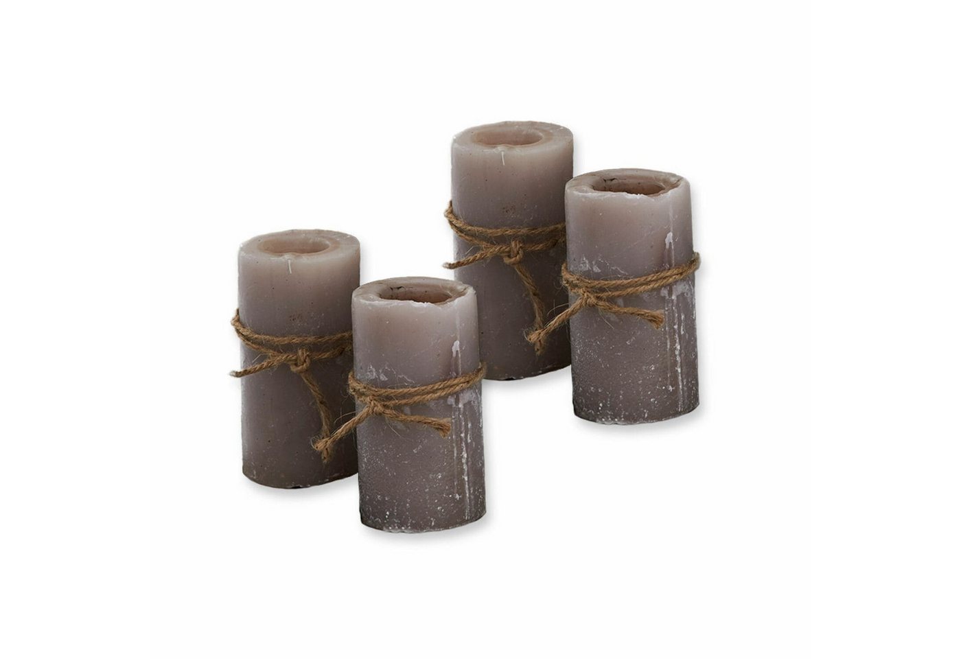 Mirabeau Stumpenkerze Kerze 4er Set Braga taupe von Mirabeau