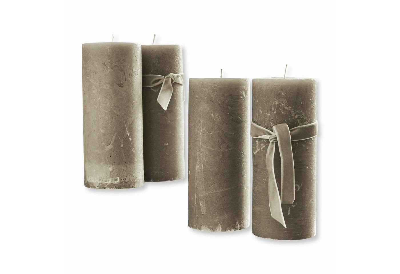 Mirabeau Stumpenkerze Kerze 4er Set Homel taupe von Mirabeau