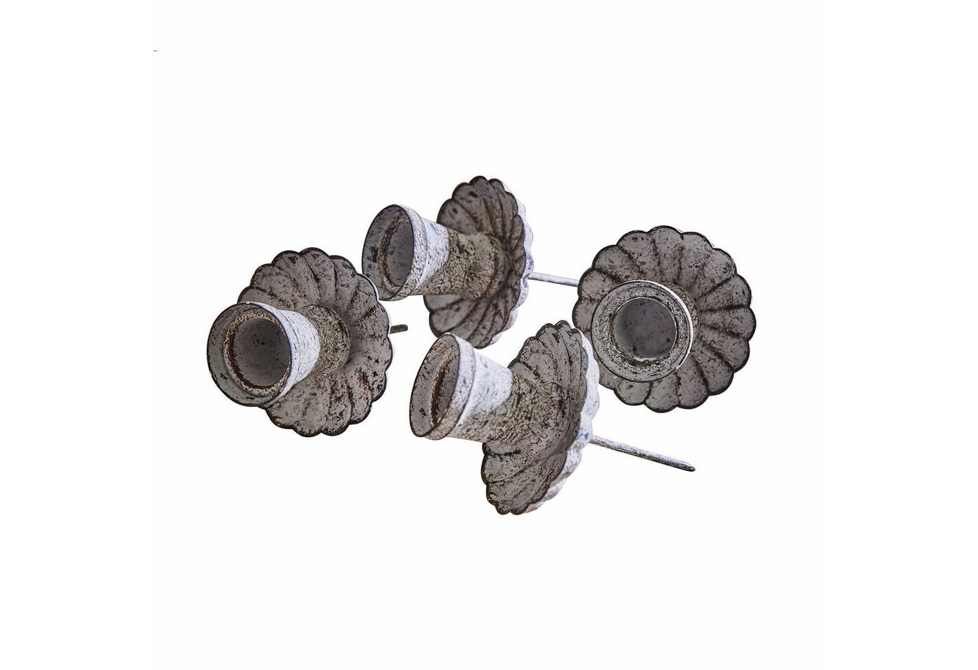 Mirabeau Adventskranz Steck-Kerzenhalter 4er Set Korraine antikgrau von Mirabeau