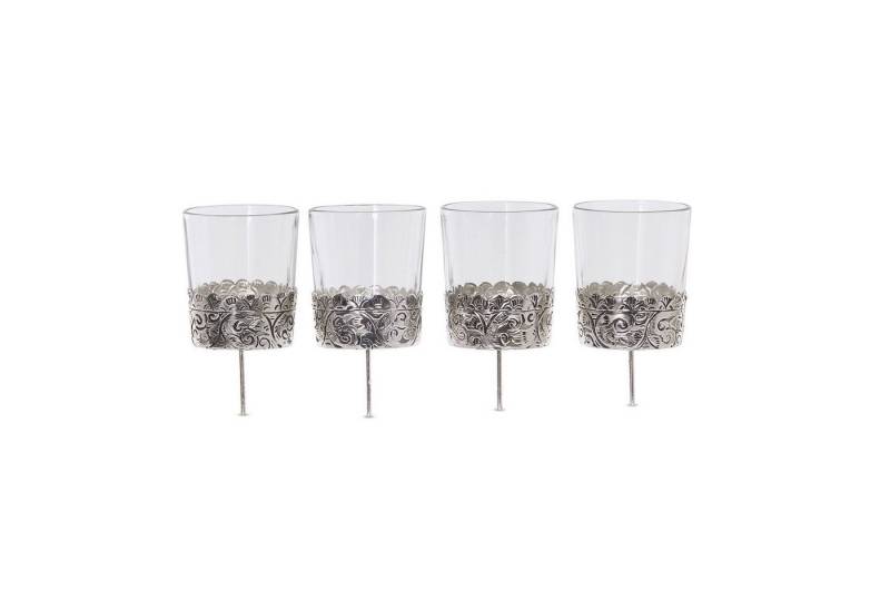Mirabeau Adventskranz Windlicht 4er Set Pinelle klar/silber von Mirabeau