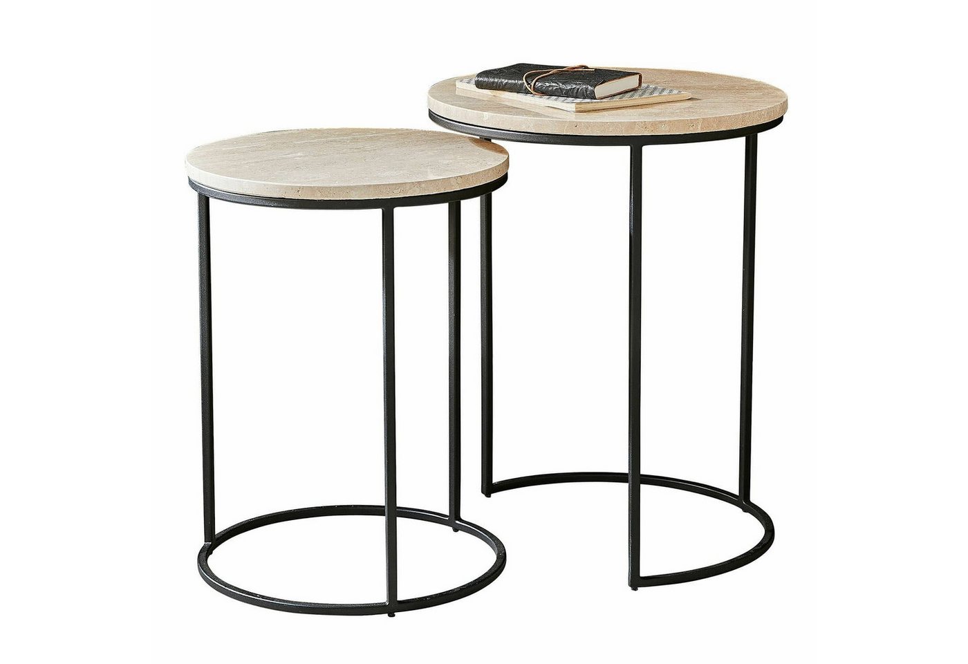 Mirabeau Beistelltisch Beistelltisch 2er Set Émorieux beige/schwarz Mirabeau Beistelltisch Beistelltisch 2er Set Émorieux beige/schwarz von Mirabeau