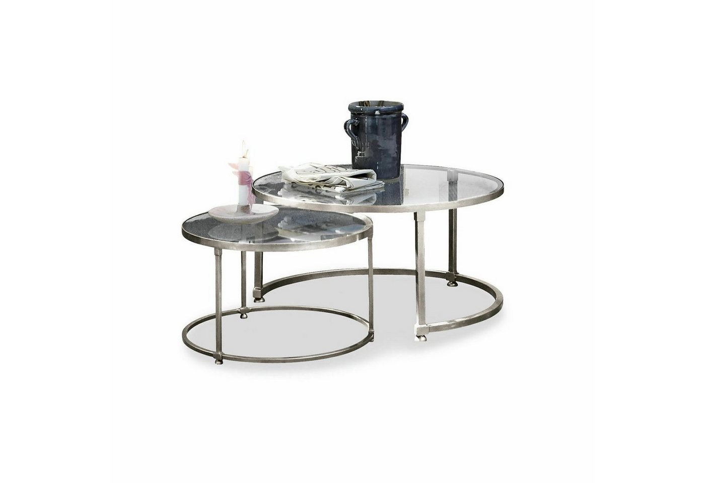 Mirabeau Couchtisch Couchtisch 2er Set Kabala silber von Mirabeau