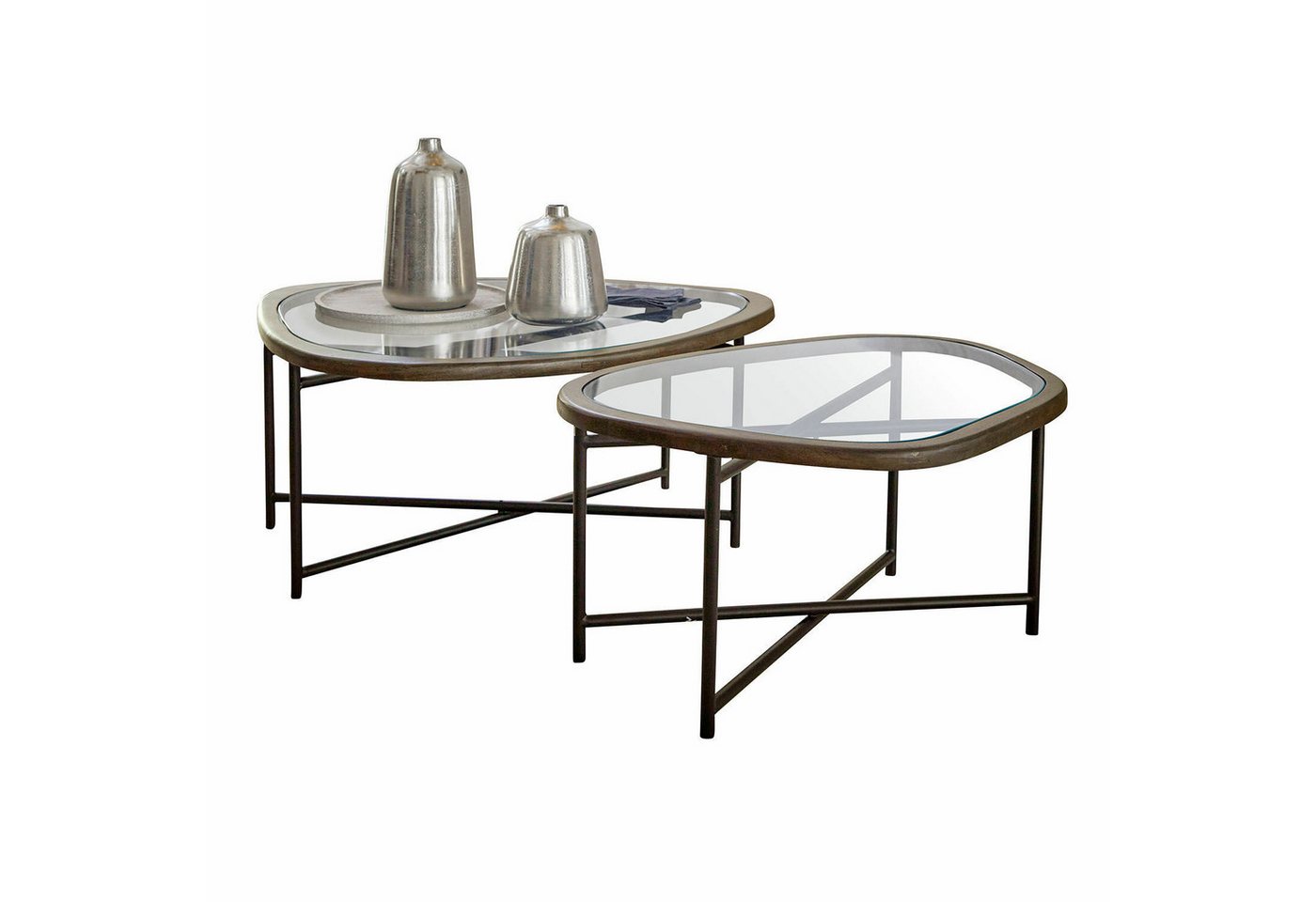 Mirabeau Couchtisch Couchtisch 2er Set Kembria dunkelbraun/schwarz/ von Mirabeau