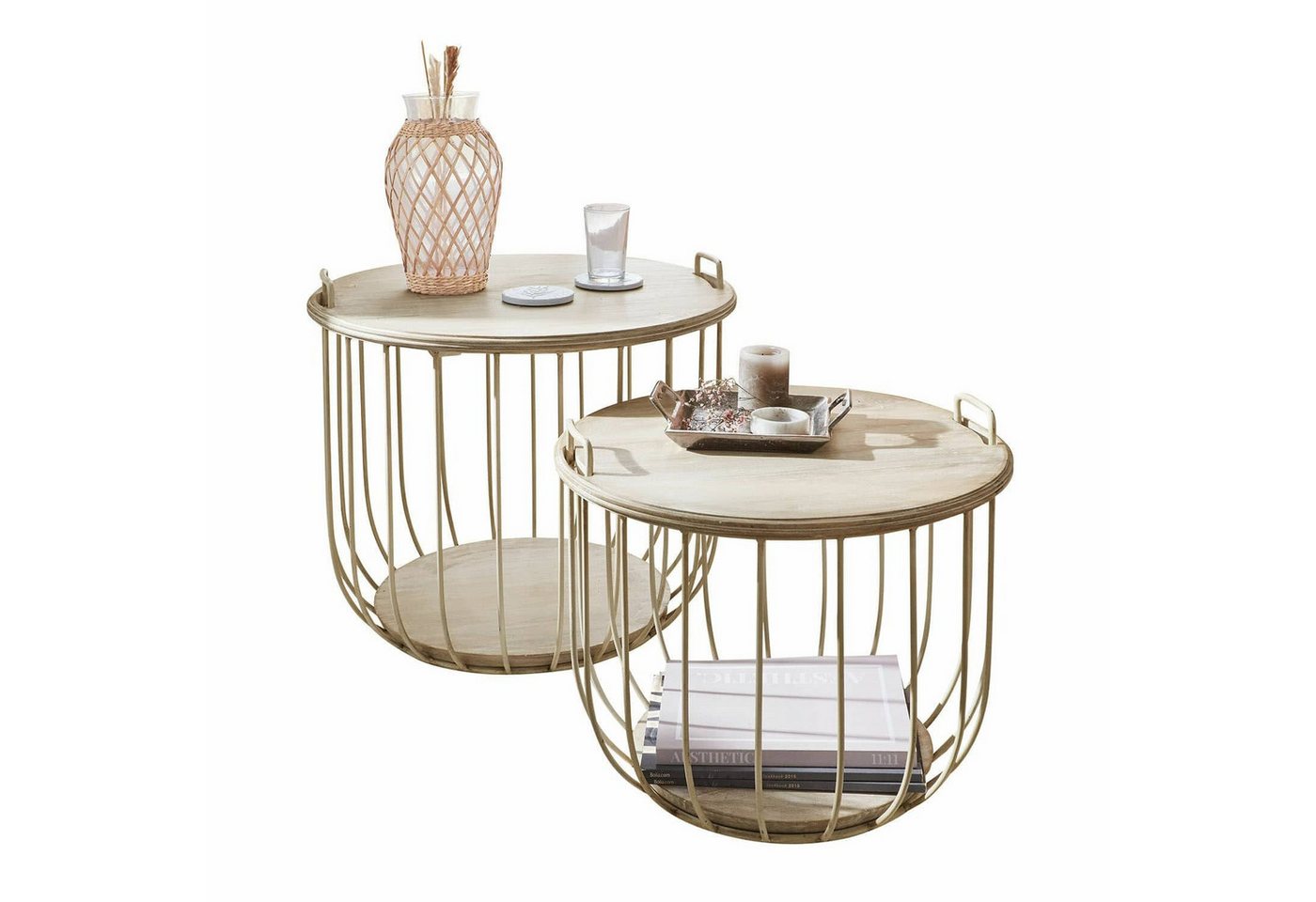 Mirabeau Couchtisch Couchtisch 2er Set Lawson antikweiß von Mirabeau