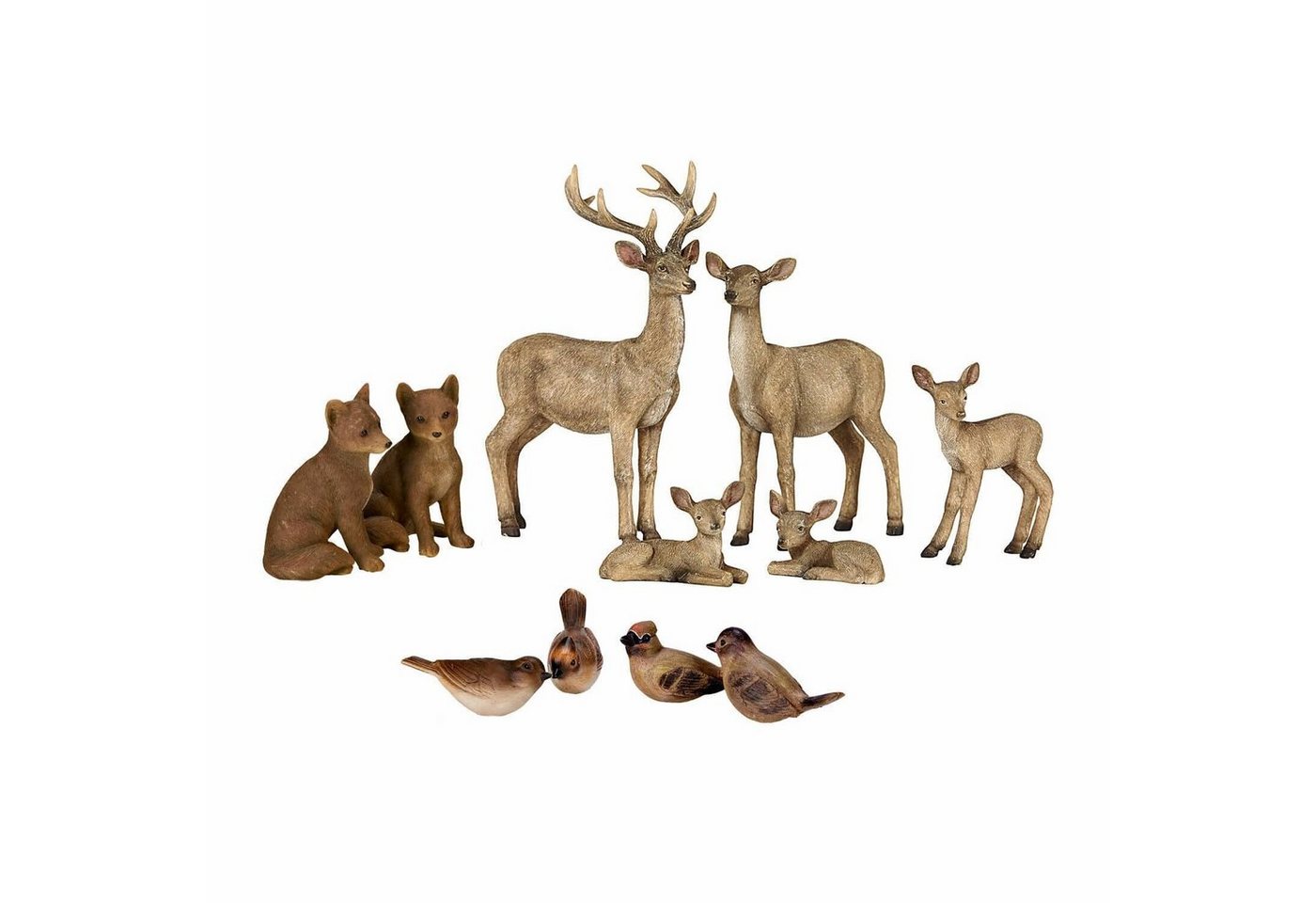 Mirabeau Weihnachtsfigur Waldtier 11er Set Pluvet braun von Mirabeau