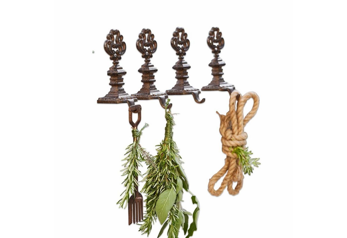 Mirabeau Dekohaken Haken 4er Set Eleonore antikbraun von Mirabeau