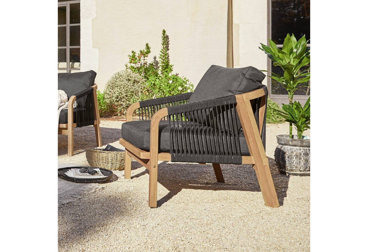 Mirabeau Gartensessel Sessel FSC®-100% Shreveport braun/anthrazit von Mirabeau