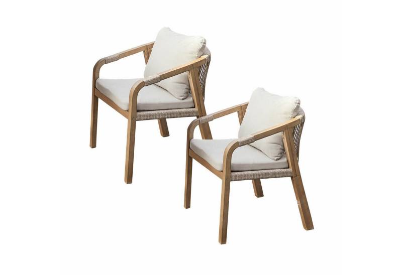 Mirabeau Gartenstuhl Stuhl 2er Set FSC®-100% Kennedy braun/creme von Mirabeau