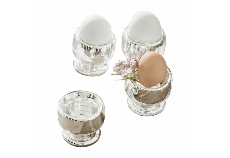 Mirabeau Geschirr-Set Eierbecher 4er Set Lilligret silber, Glas von Mirabeau