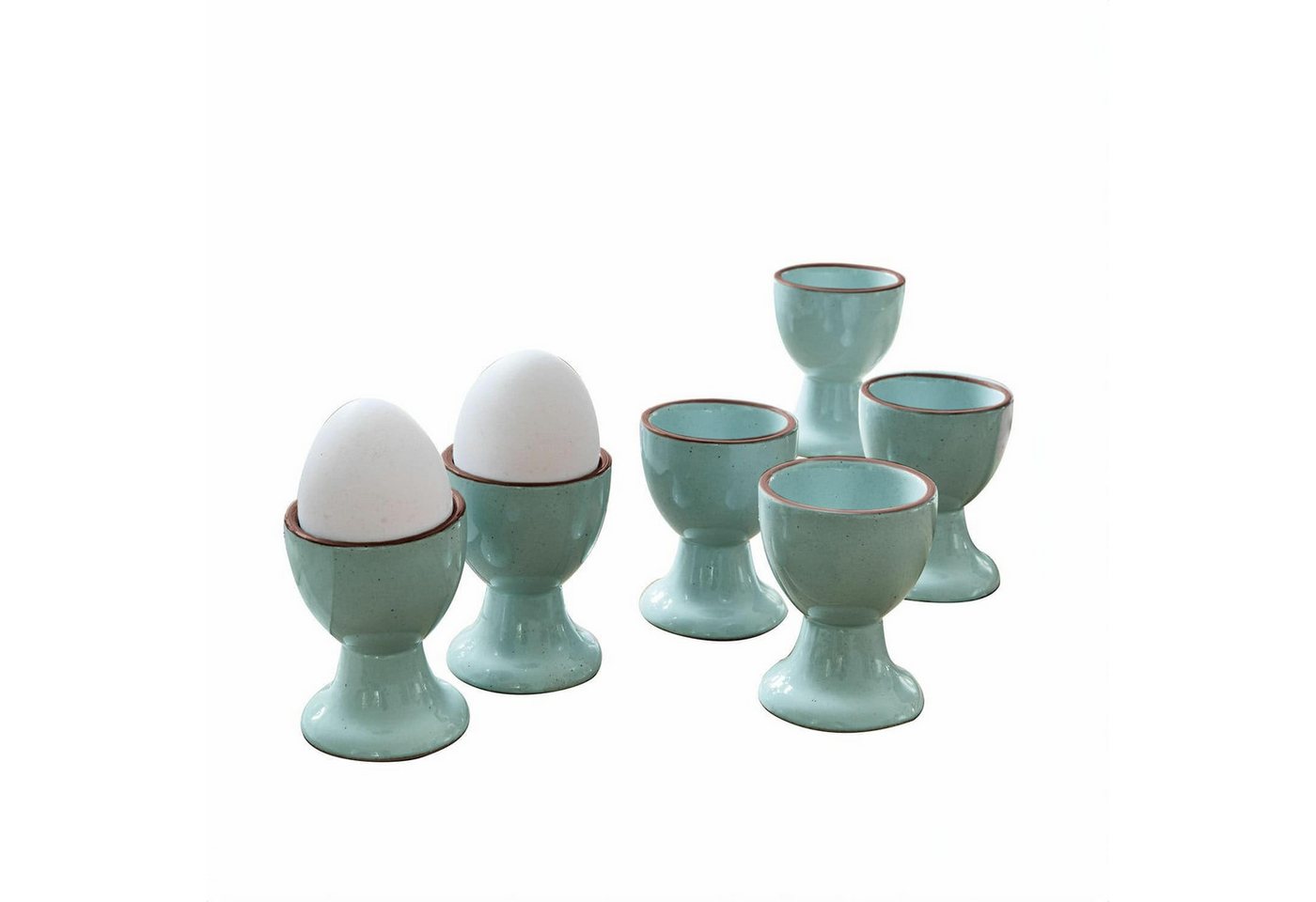 Mirabeau Geschirr-Set Eierbecher 6er Set Biarré türkis, Steinzeug Mirabeau Geschirr-Set Eierbecher 6er Set Biarré türkis, Steinzeug von Mirabeau
