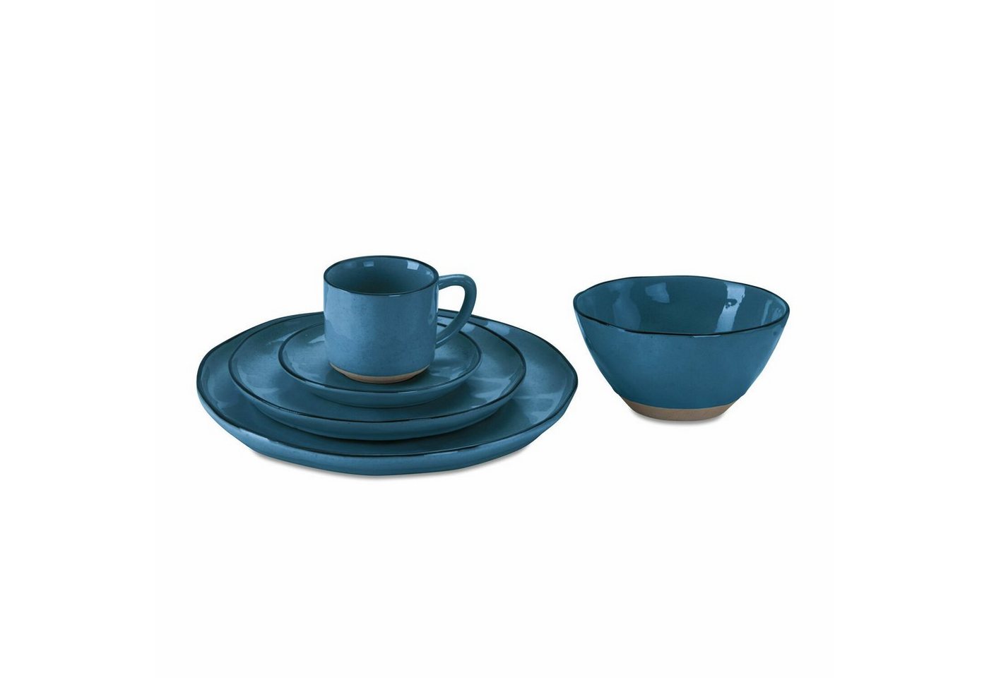 Mirabeau Geschirr-Set Geschirr 30er Set Biarré blau, Steinzeug von Mirabeau