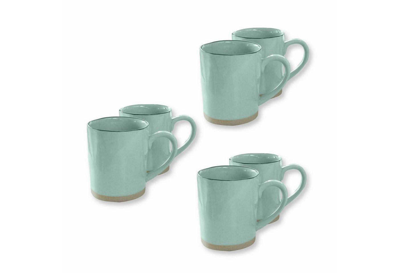 Mirabeau Geschirr-Set Tasse 6er Set Biarré türkis, Steinzeug von Mirabeau