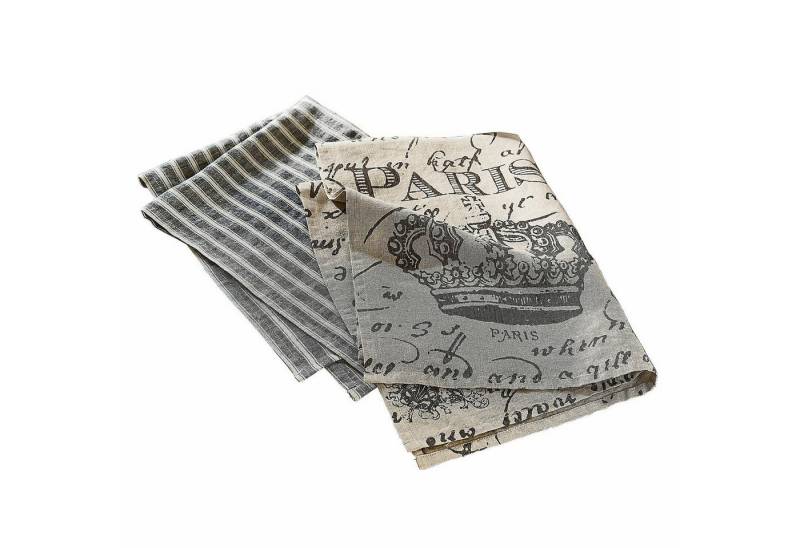 Mirabeau Geschirrtuch Geschirrtuch 2er Set Fleurissant beige/grau von Mirabeau