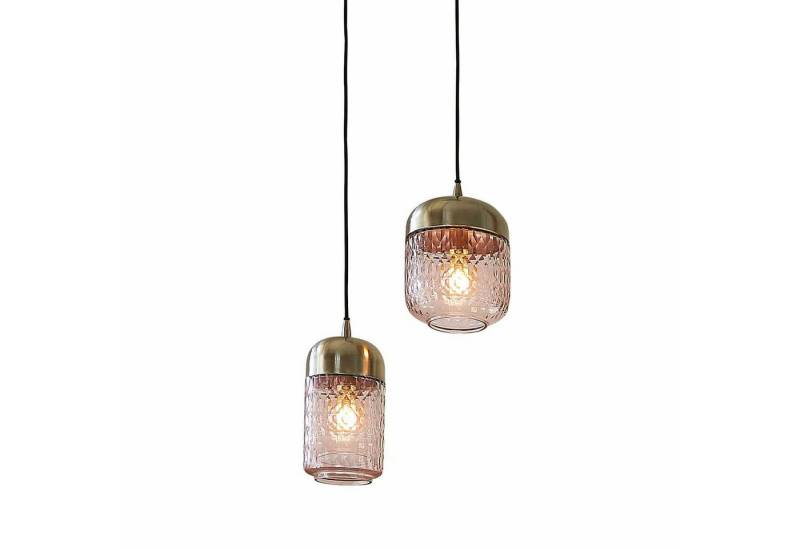 Mirabeau Hängeleuchten Hängelampe 2er Set Jolivienne rosa/silber von Mirabeau