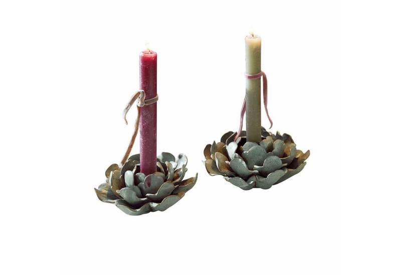 Mirabeau Kerzenständer Kerzenhalter 2er Set Myka antikgrün von Mirabeau
