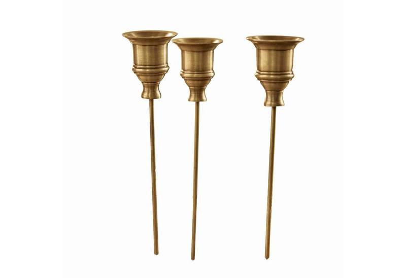 Mirabeau Kerzenständer Steck-Kerzenhalter 3er Set Lalley messing von Mirabeau