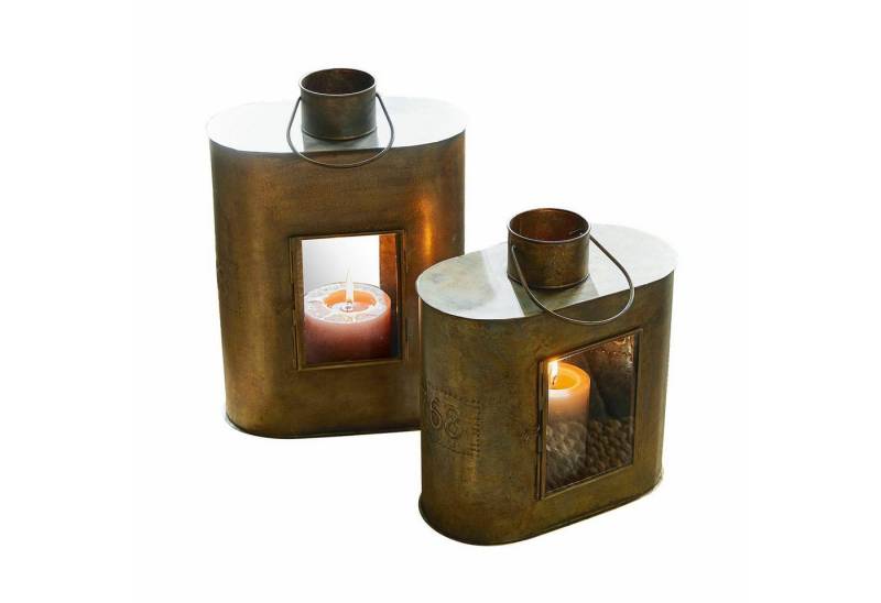 Mirabeau Kerzenlaterne Laterne 2er Set Gemaingoutte antikmessing Mirabeau Kerzenlaterne Laterne 2er Set Gemaingoutte antikmessing von Mirabeau